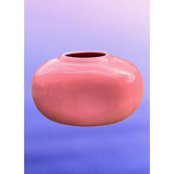 Vintage 1980s Post Modern Minimalist Haeger Mauve Oval Planter